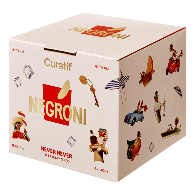 Curatif Never Never Distilling Co Negroni 140ml Can 4 Pack