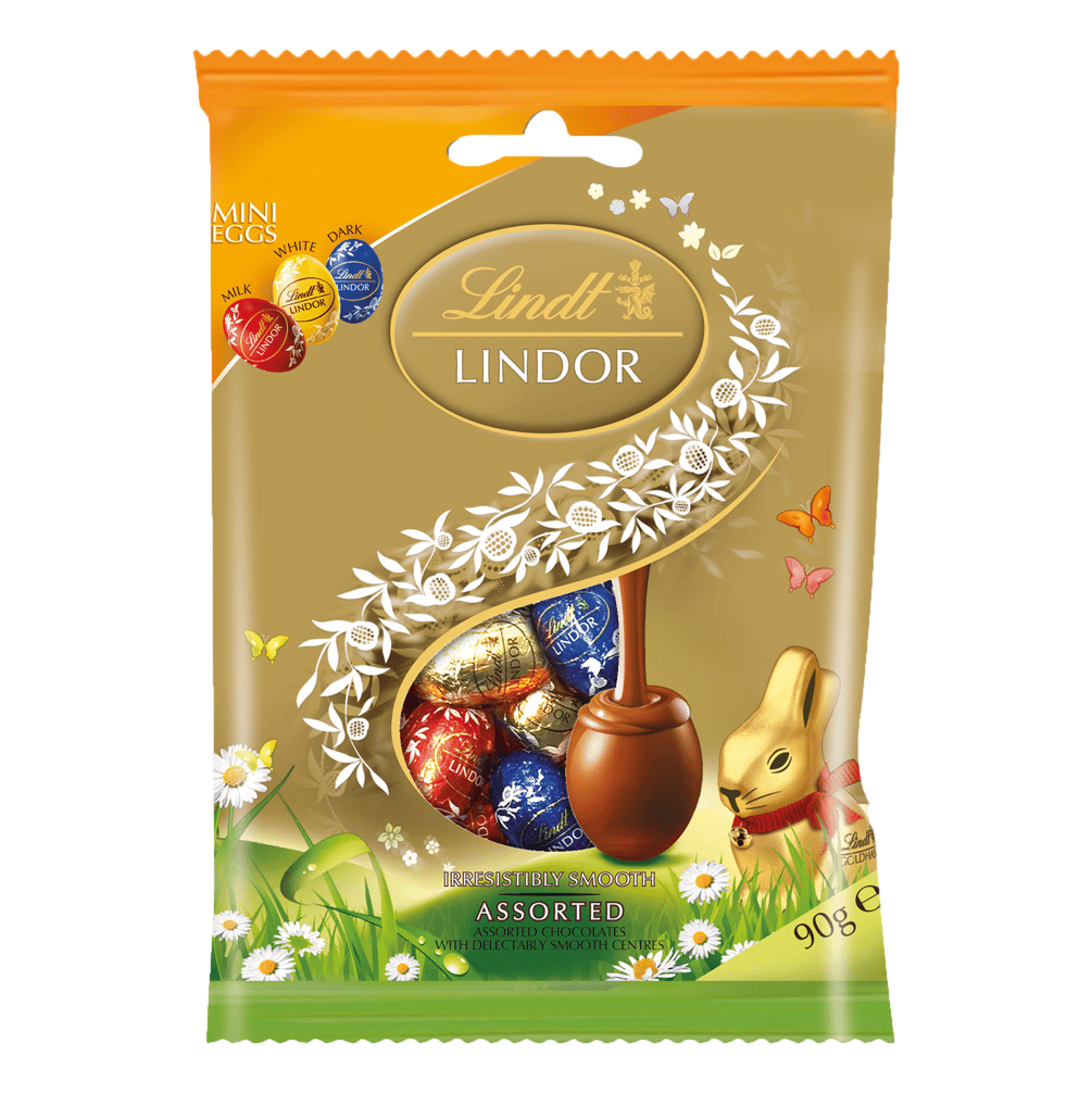 Lindt Lindor Mini Egg Assorted Chocolate Bag 90g
