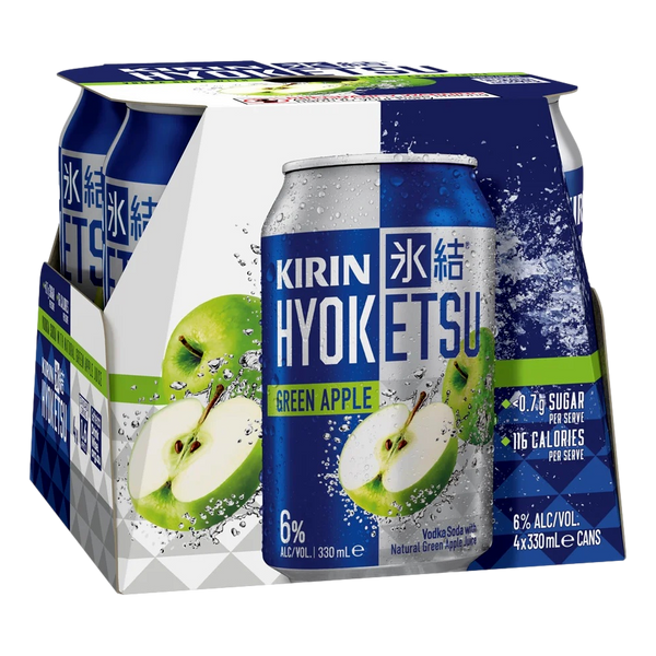 Kirin Hyoketsu Green Apple Vodka Soda 6% 330ml Can 4 Pack
