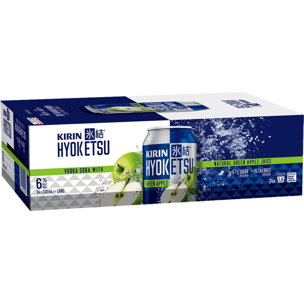 Kirin Hyoketsu Green Apple Vodka Soda 6% 330ml Can Case of