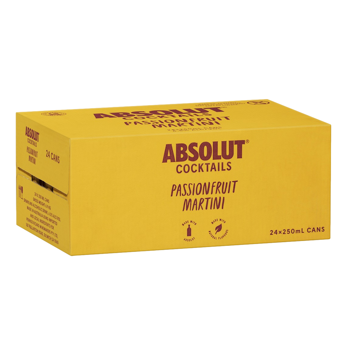 Absolut Cocktails Passionfruit Martini 6.5% 250ml Can Case of 24