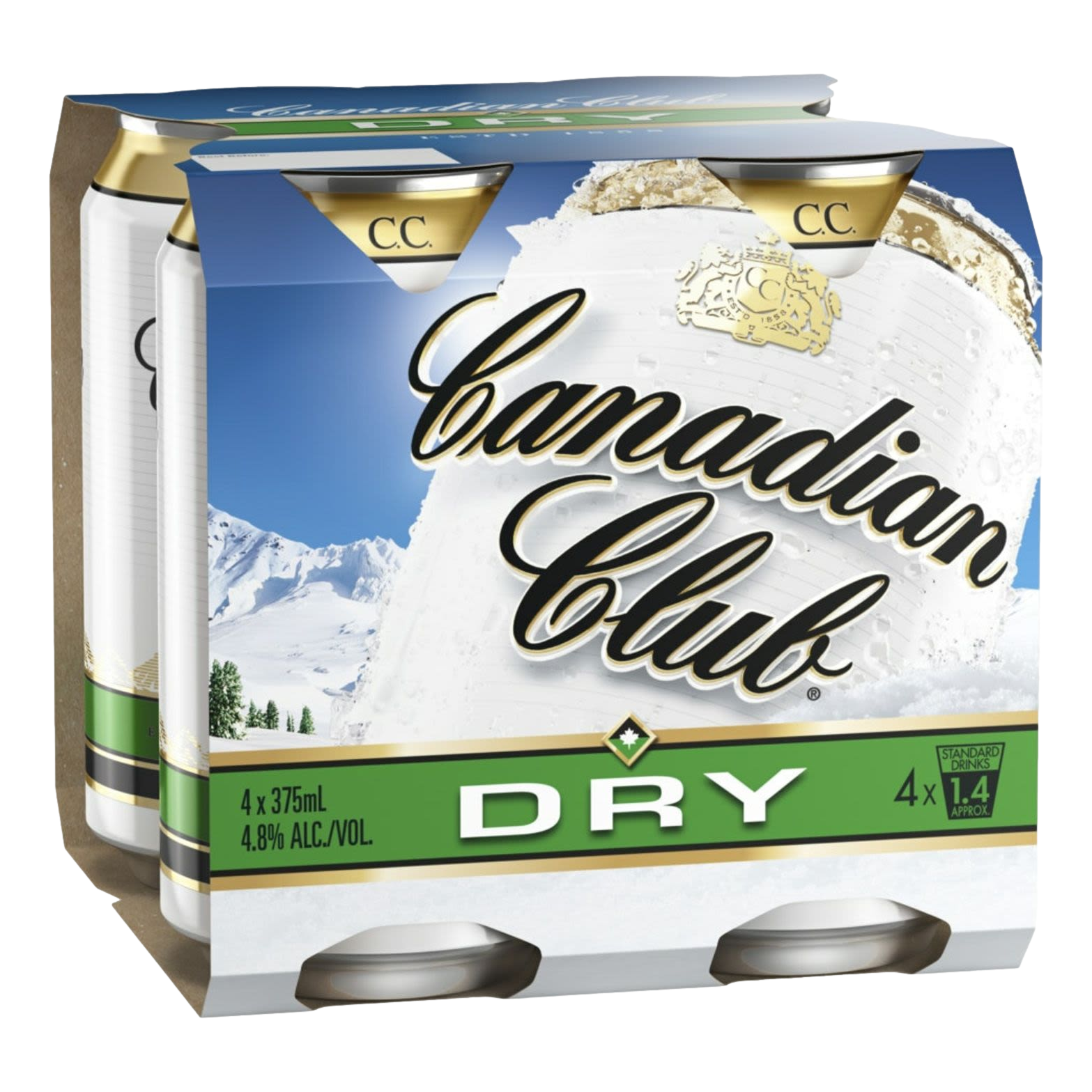 Canadian Club Whisky & Dry 375ml Can 4 Pack