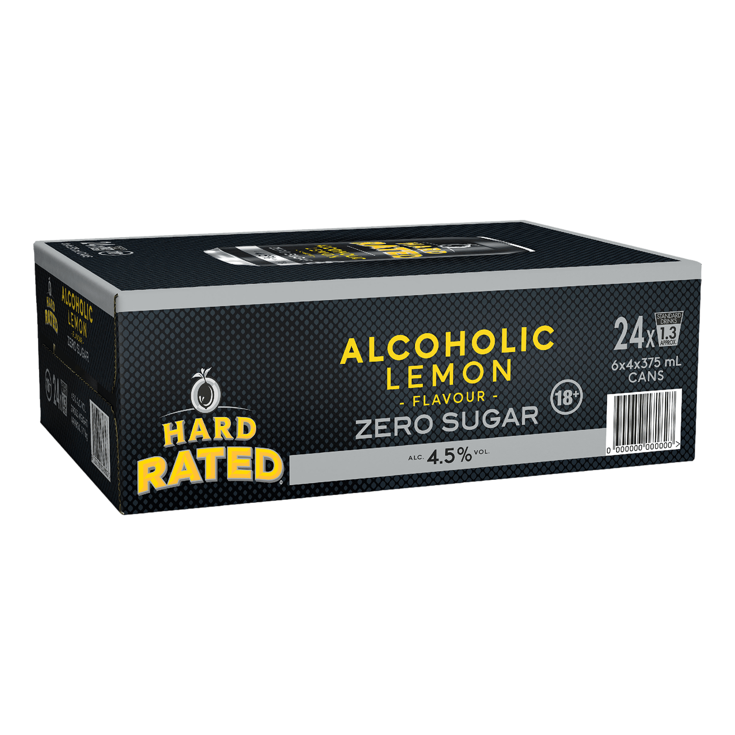Hard Rated Zero Sugar Alcoholic Lemon 375ml Can Case of 24