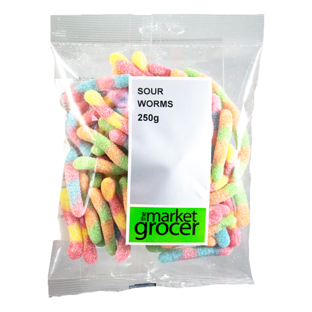 The Market Grocer Sour Worms 250g