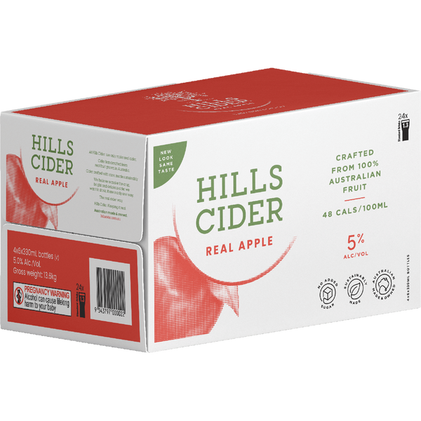 The Hills Cider Co Apple Cider 330ml Bottle Case of 24 Camperdown Cellars