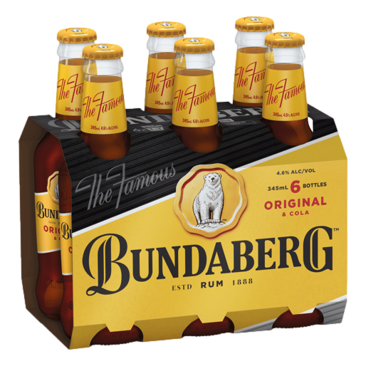 Bundaberg Original UP Rum & Cola 345ml Bottle 6 Pack