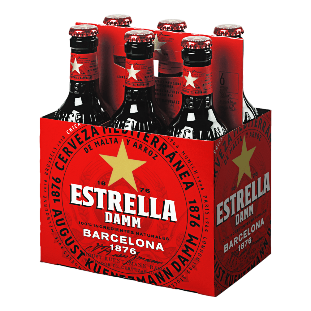 Estrella Damm Lager 330ml Bottle 6 Pack