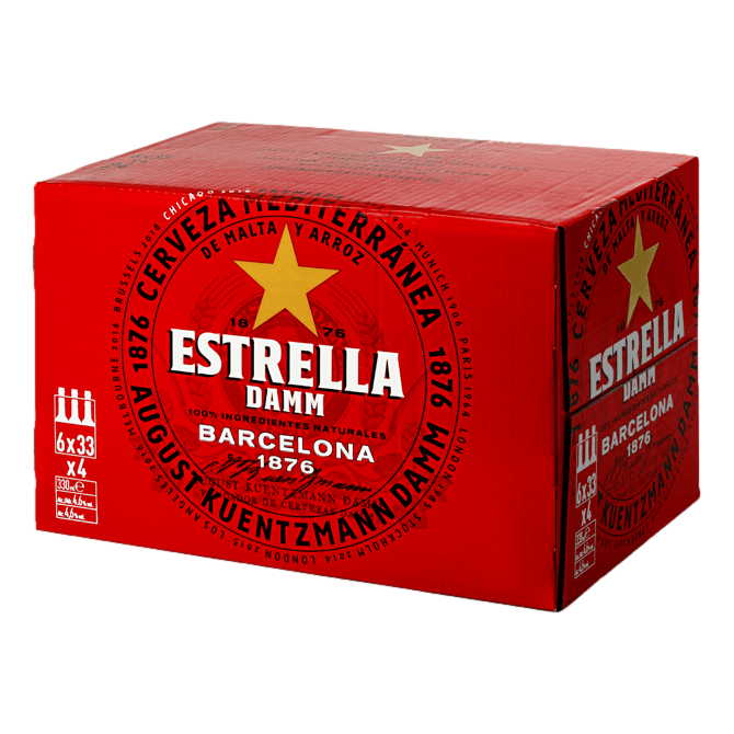 Estrella Damm Lager 330ml Bottle Case of 24