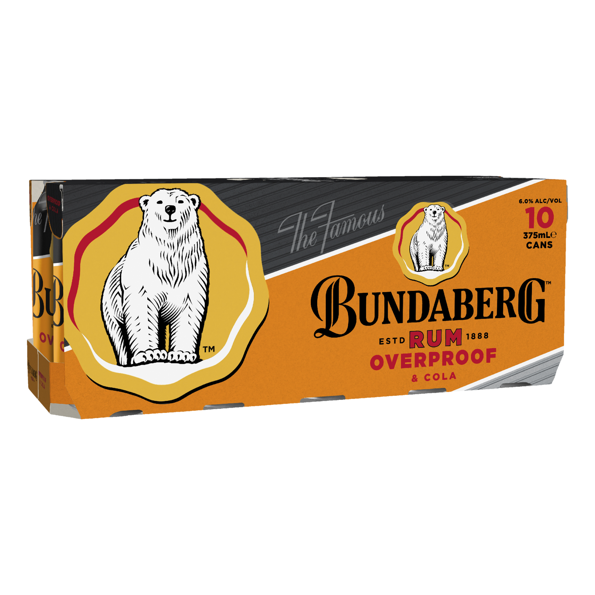 Bundaberg OP Rum & Cola 6% 375ml Can 10 Pack