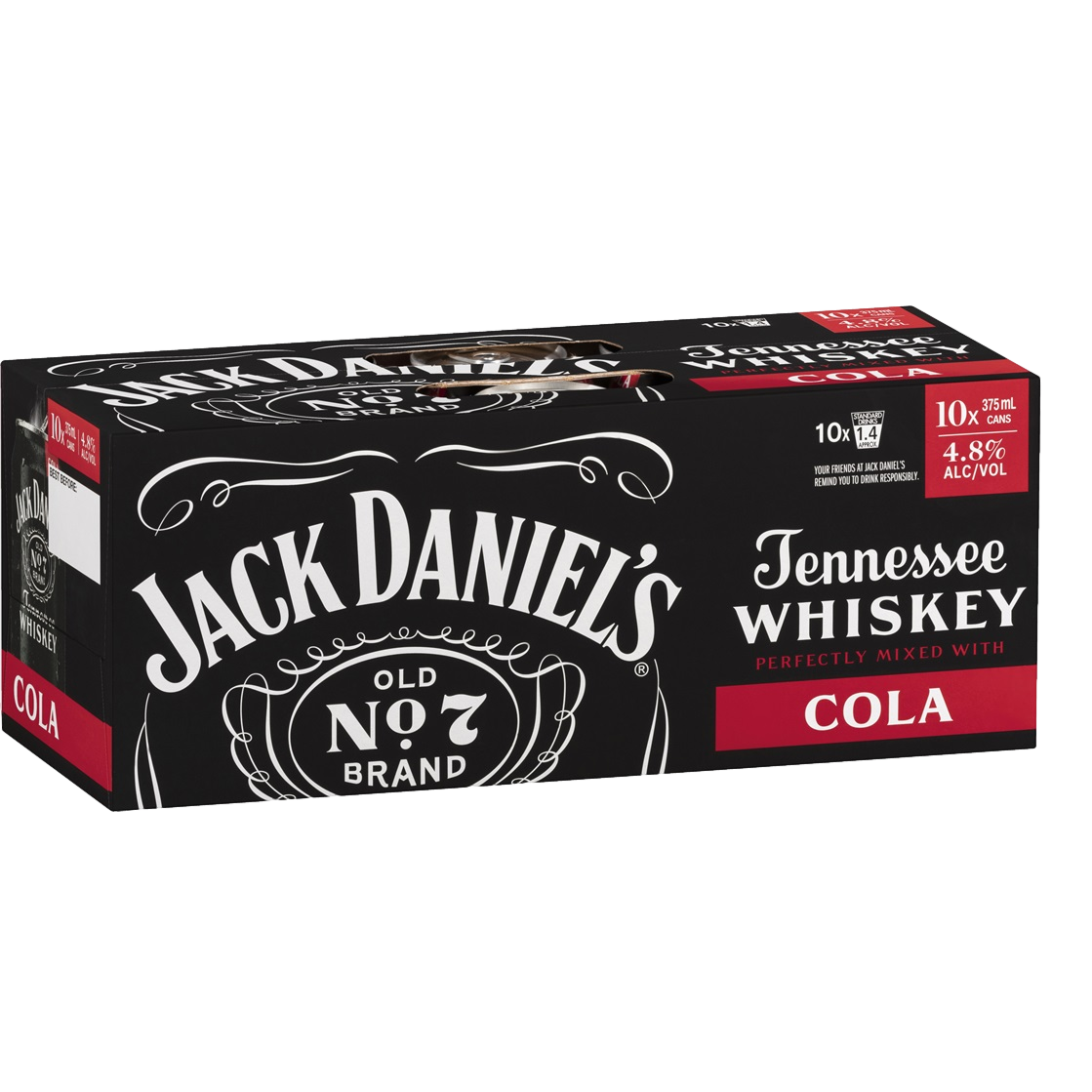 Jack Daniel's & Cola 375ml  Can 10 Pack