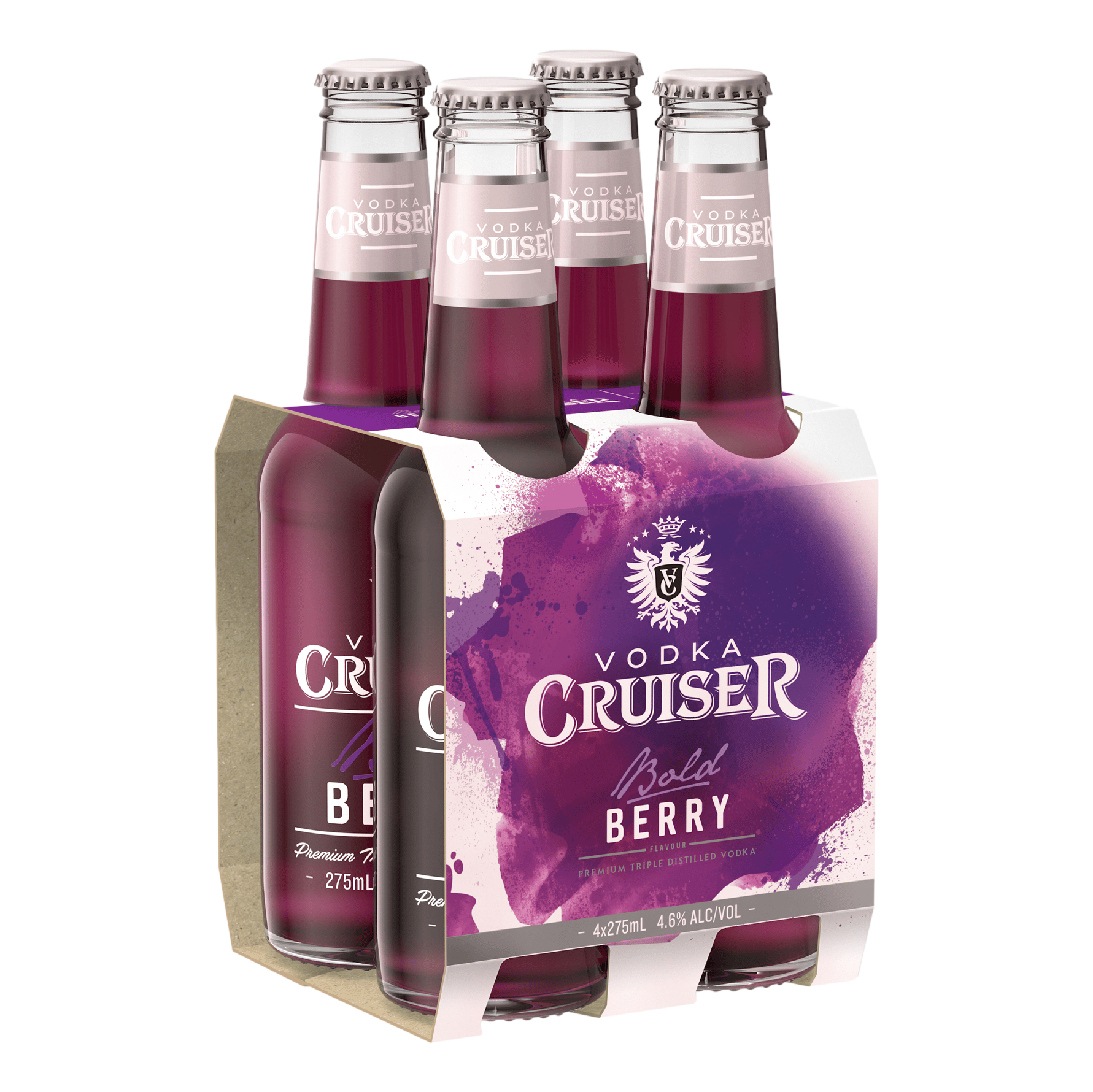 Vodka Cruiser Bold Berry Blend 275ml Bottle 4 Pack