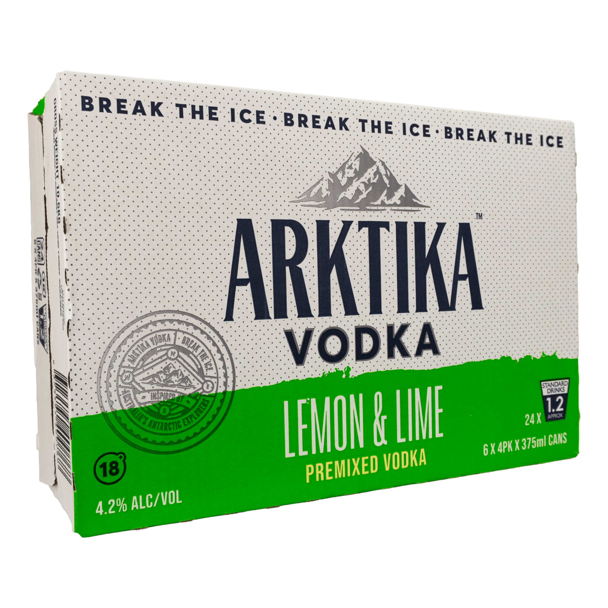 Arktika Vodka Lemon & Lime 375ml Can Case of 24