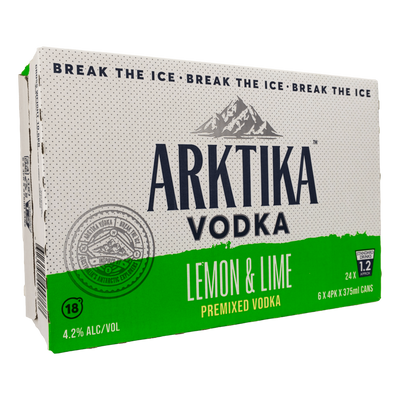 Arktika Vodka Lemon & Lime 375ml Can Case of 24