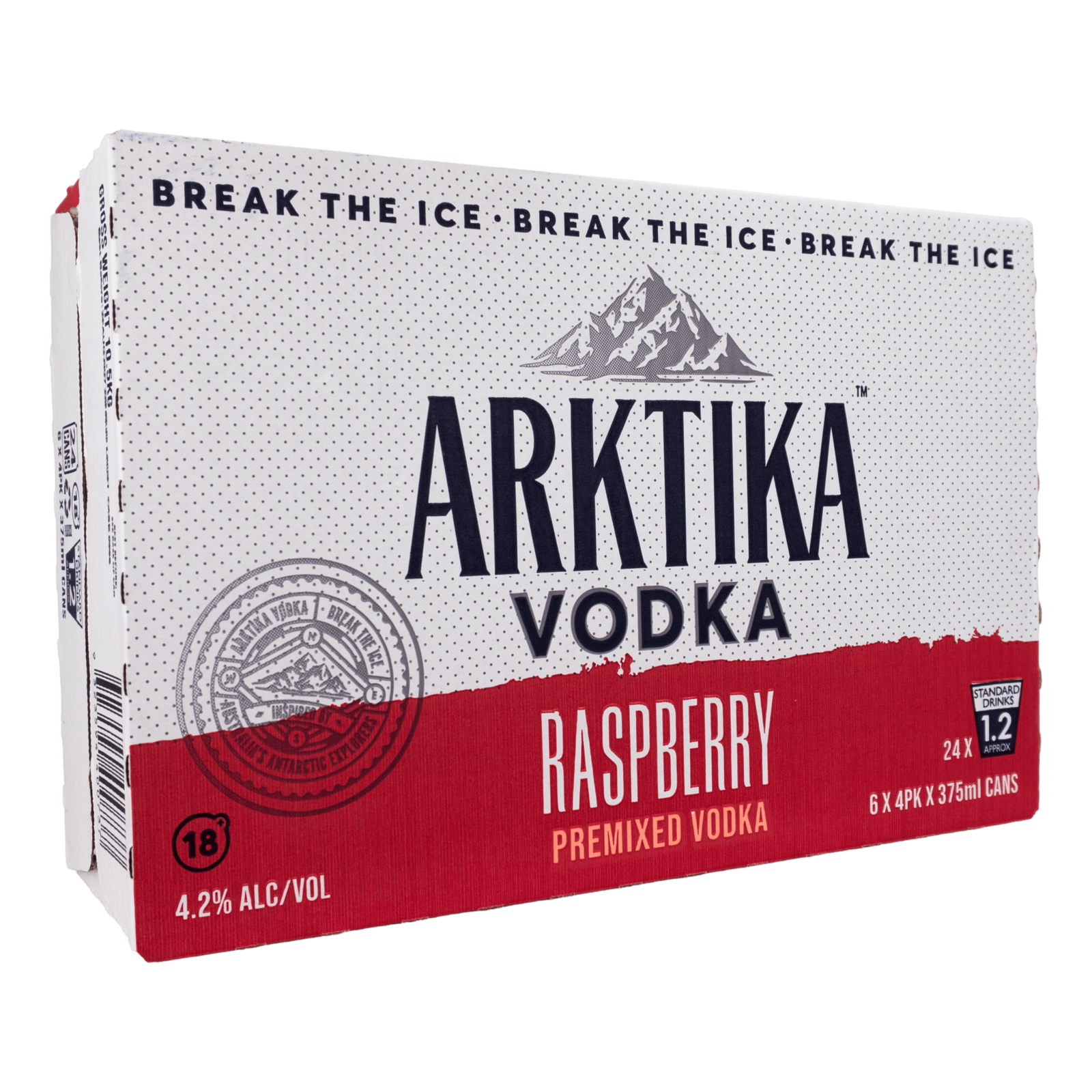 Arktika Vodka & Raspberry 375ml Can Case of 24
