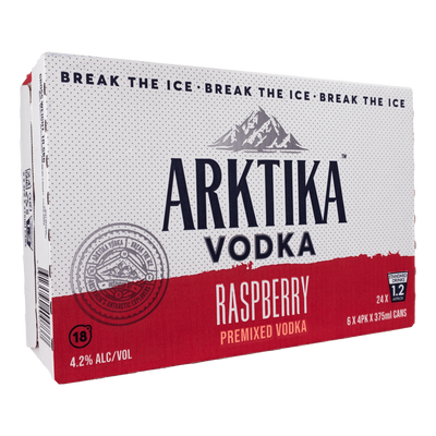 Arktika Vodka & Raspberry 375ml Can Case of 24