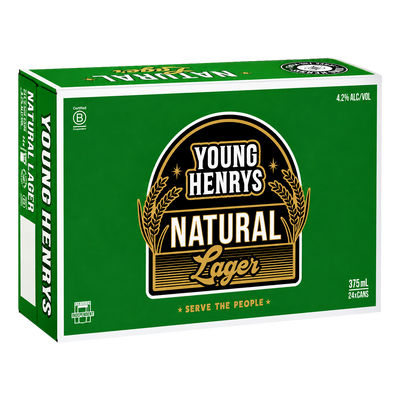 Young Henrys Natural Lager 375ml Can Case of 24 - Camperdown Cellars