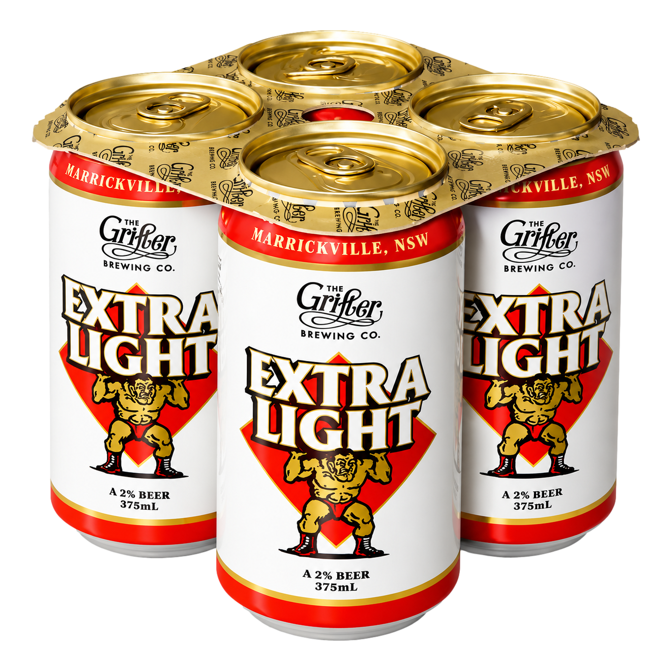 Grifter Extra Light Lager 2% 375ml Can 4 Pack