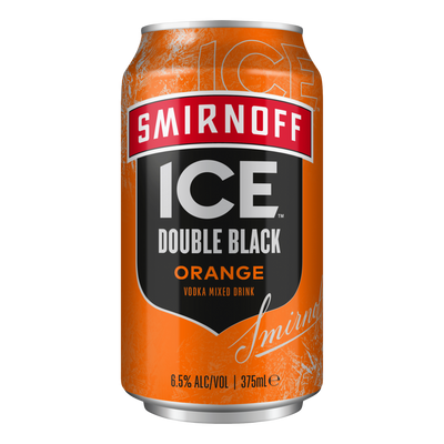 Smirnoff Ice Double Black Orange 6.5% 375ml Can Case of 24