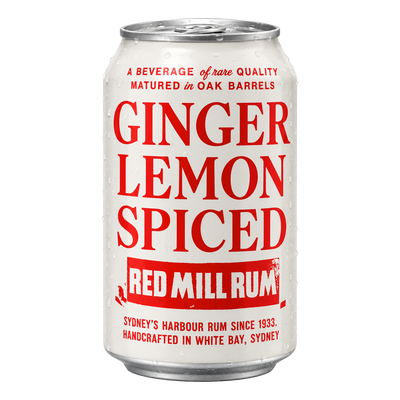 Red Mill Ginger Lemon Spiced Rum 5% 330ml Can Case of 24