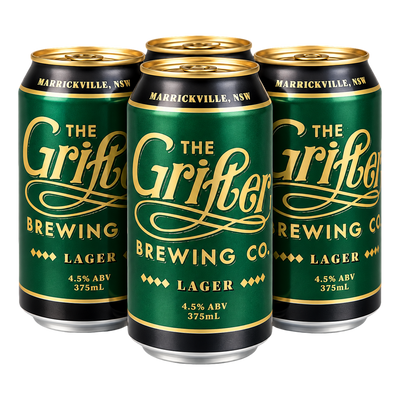 Grifter Lager 4.5% 375ml Can 4 Pack