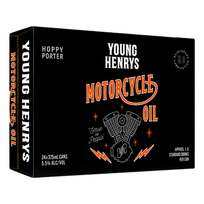 Young Henrys Motorcycle Oil Hoppy Porter 375ml Can Case of 24