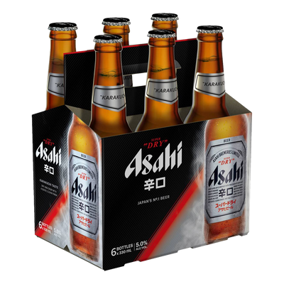 Asahi Super Dry Lager 330ml Bottle 6 Pack