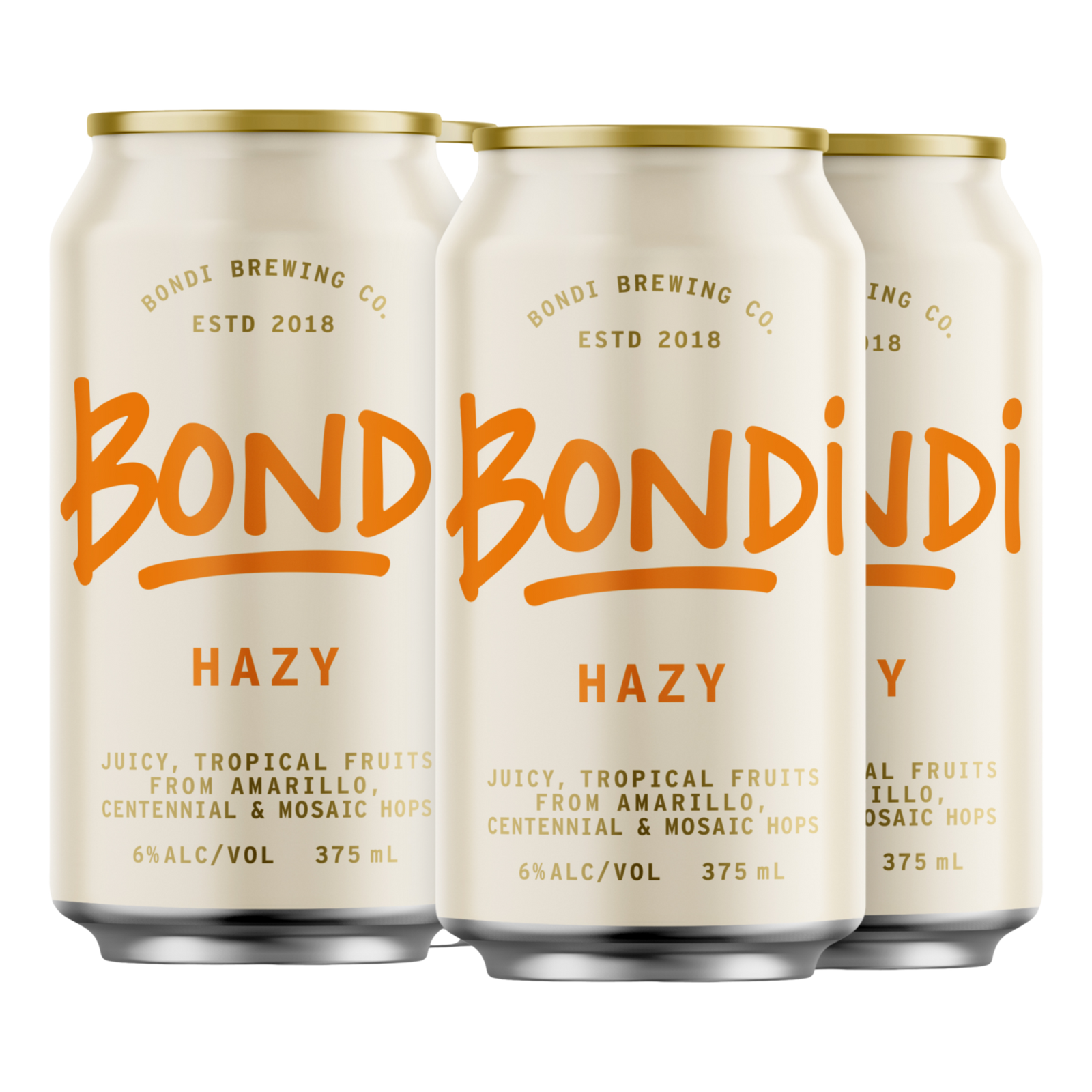 Bondi Brewing Hazy IPA 6% 375ml Can 4 Pack - Camperdown Cellars