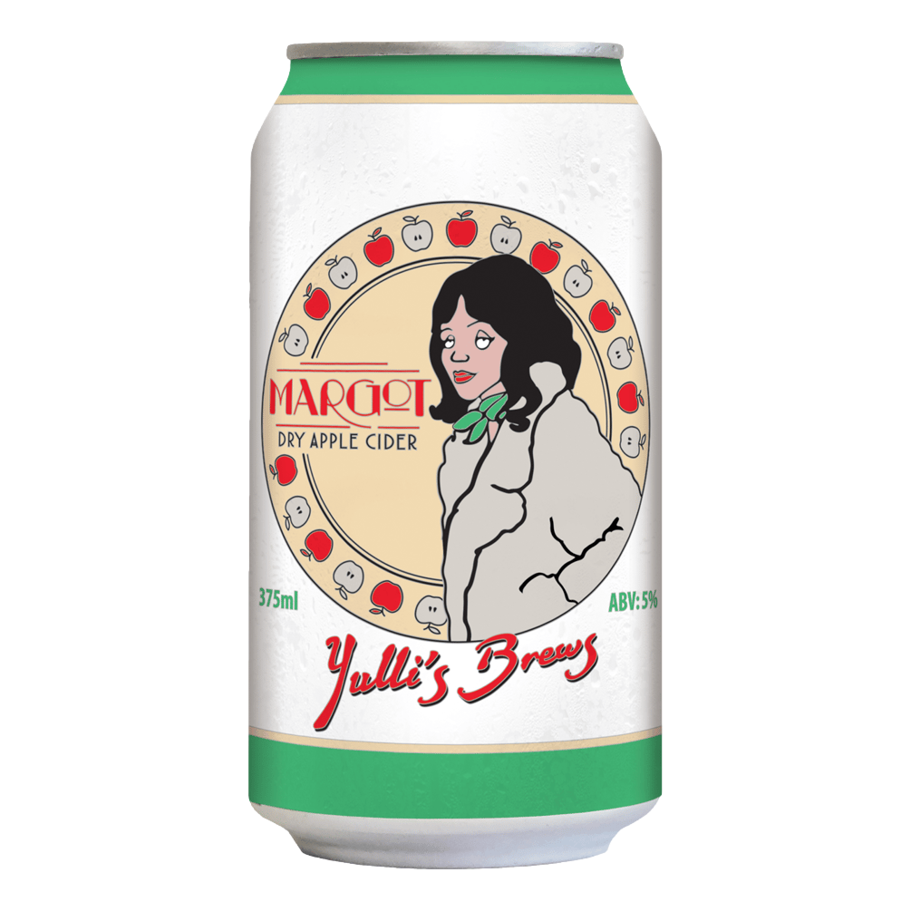Yulli's Brews Margot Dry Apple Cider 375ml Can Case of 24
