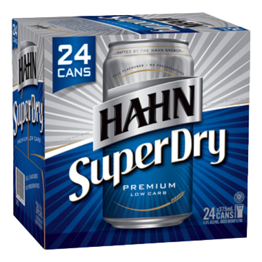 Hahn Super Dry Lager 375ml Can Case of 24