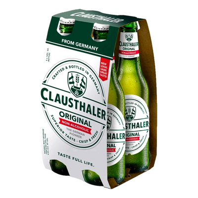 Clausthaler Original Non Alcoholic Pilsner 330ml Bottle 4 Pack