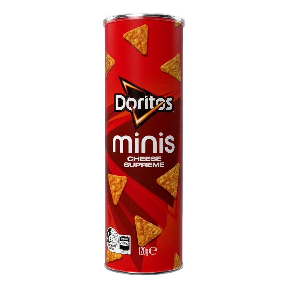 Doritos Minis Corn Chips Cheese Supreme Share Canister 120g