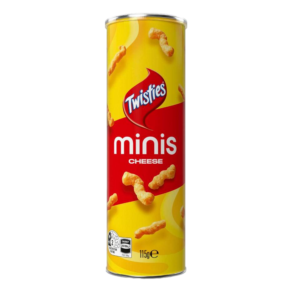 Twisties Minis Cheese Snack Share Canister 115g