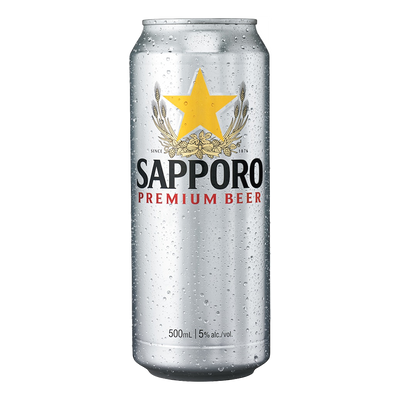 Sapporo Premium Lager 500ml Can 4 Pack