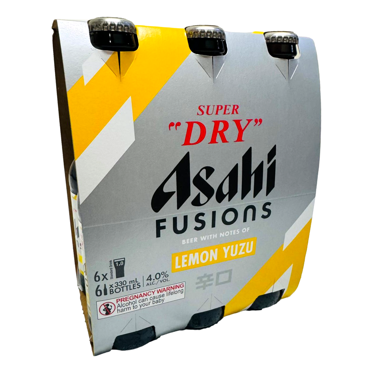 Asahi Super Dry FUSIONS Lager Lemon Yuzu 330ml Bottle 6 Pack