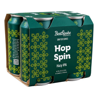 BentSpoke Hop Spin Hazy IPA 6.5% 375ml Can 4 Pack