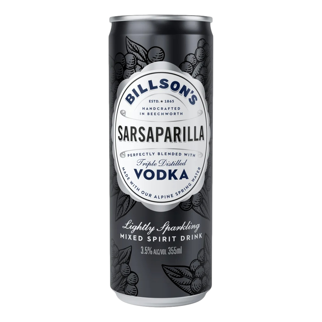 Billson's Sarsaparilla Vodka 3.5% 355ml Can Single