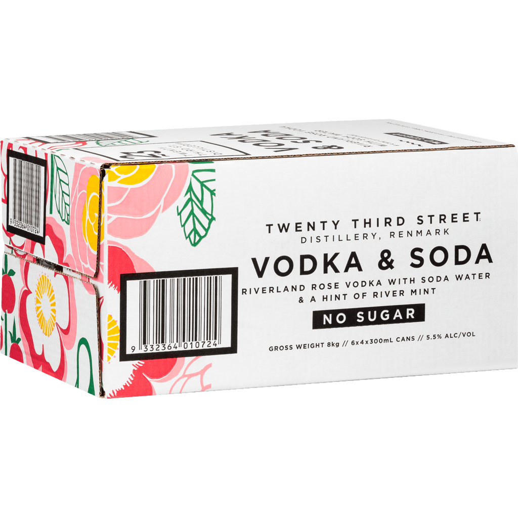 23rd Street Distillery Rose Vodka & Soda 300ml Can Case of 24
