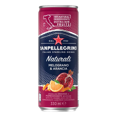 San Pellegrino Naturali Melograno & Arancia 330ml Can 4 Pack