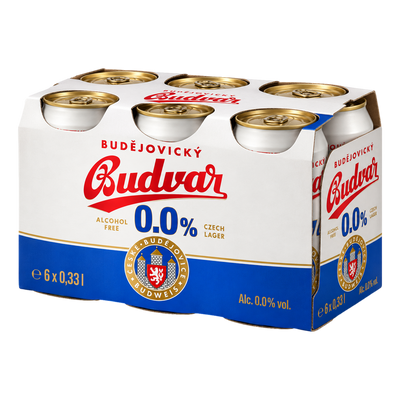 Budvar Budejovicky NON ALCOHOLIC Czech Lager 0.0% 330ml Can 6 Pack
