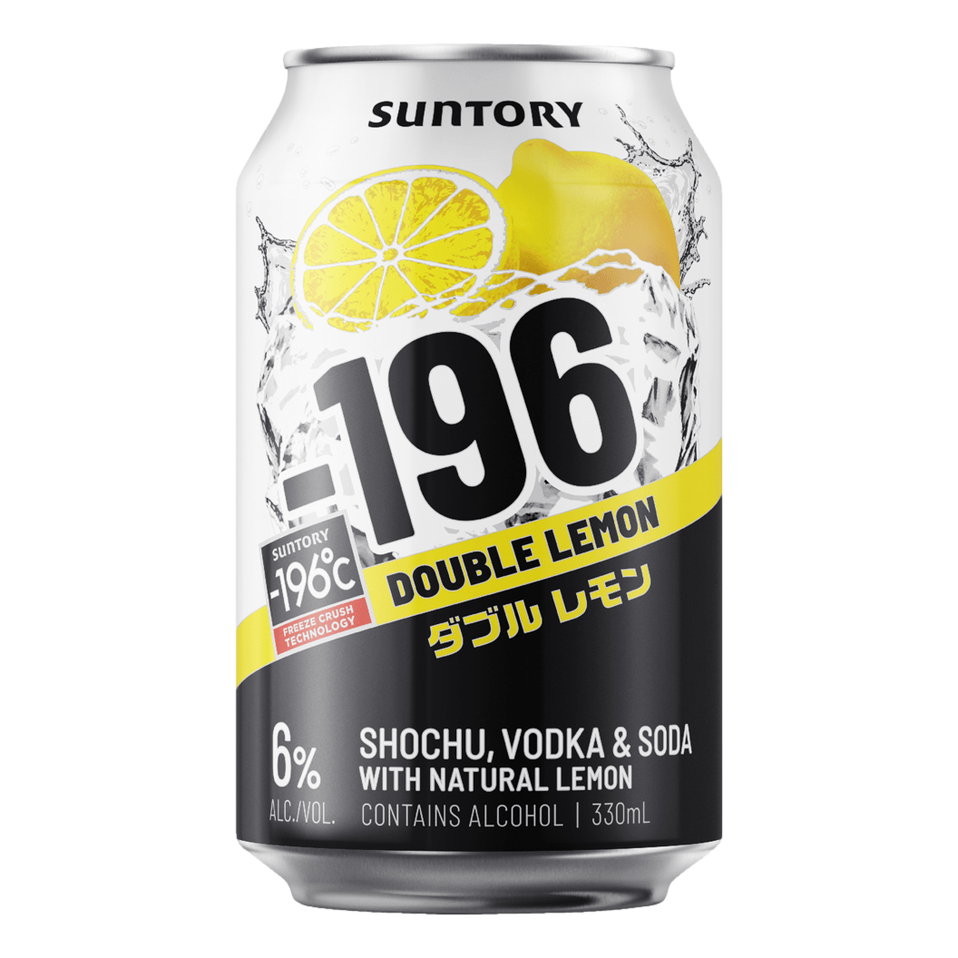 Suntory -196 Double Lemon Shochu Vodka Soda 330ml Can 4 Pack