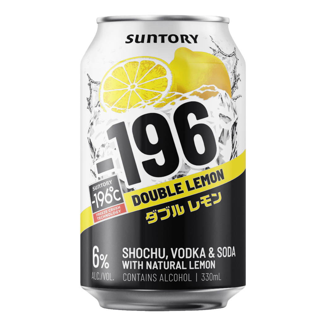 Suntory -196 Double Lemon Shochu Vodka Soda 330ml Can Case of 24