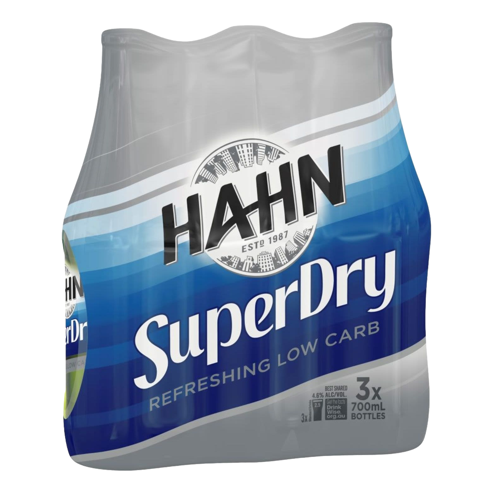 Hahn Super Dry Lager 700ml Bottle 3 Pack