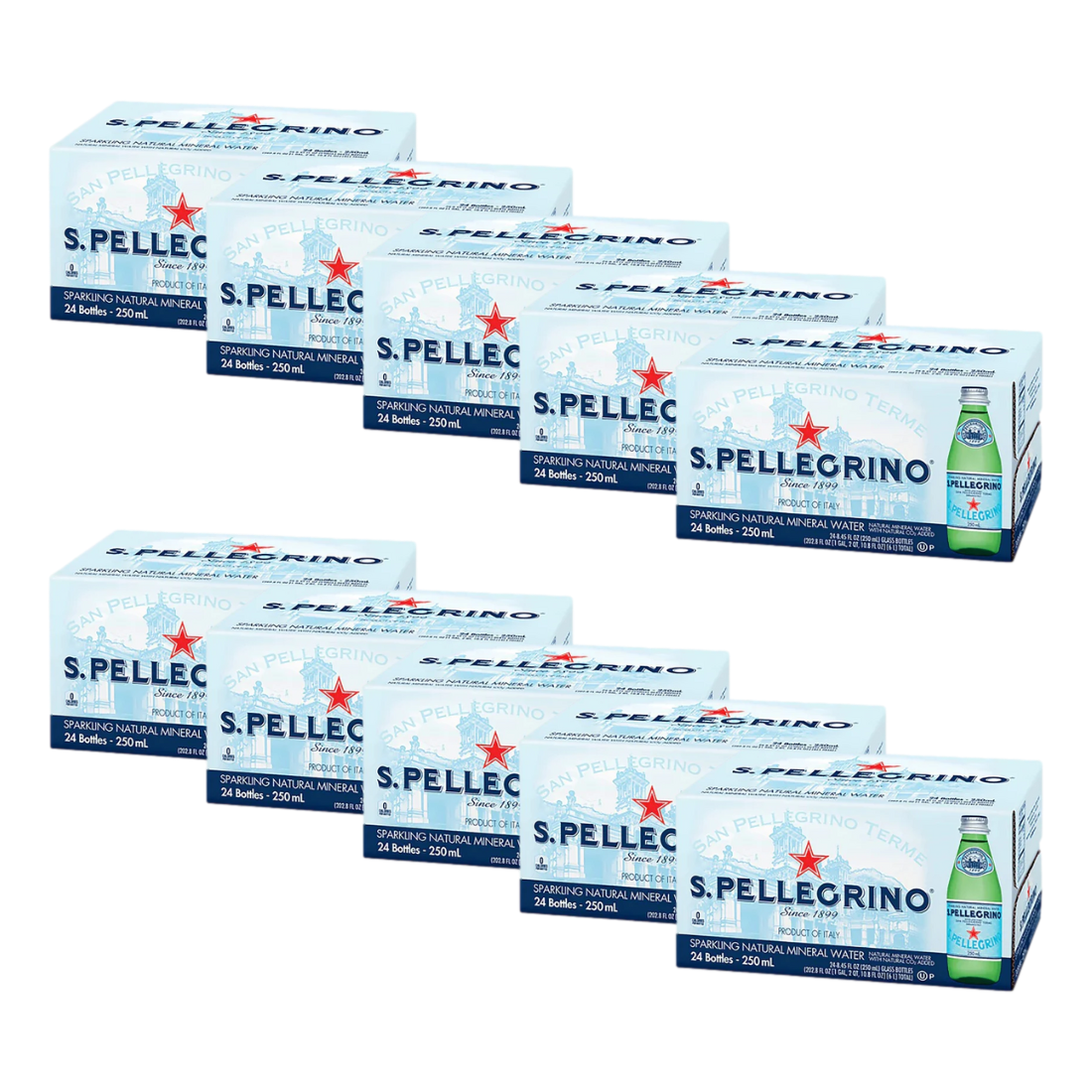 San Pellegrino Sparkling Mineral Water 250ml Bottle Case of 24 - 10 CASE BUY