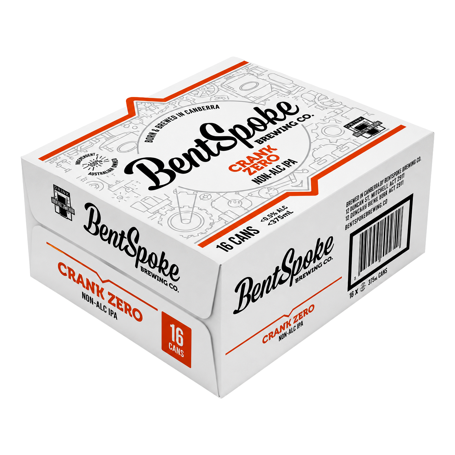 BentSpoke Crank Zero Non Alcoholic IPA 375ml Can Case of 16