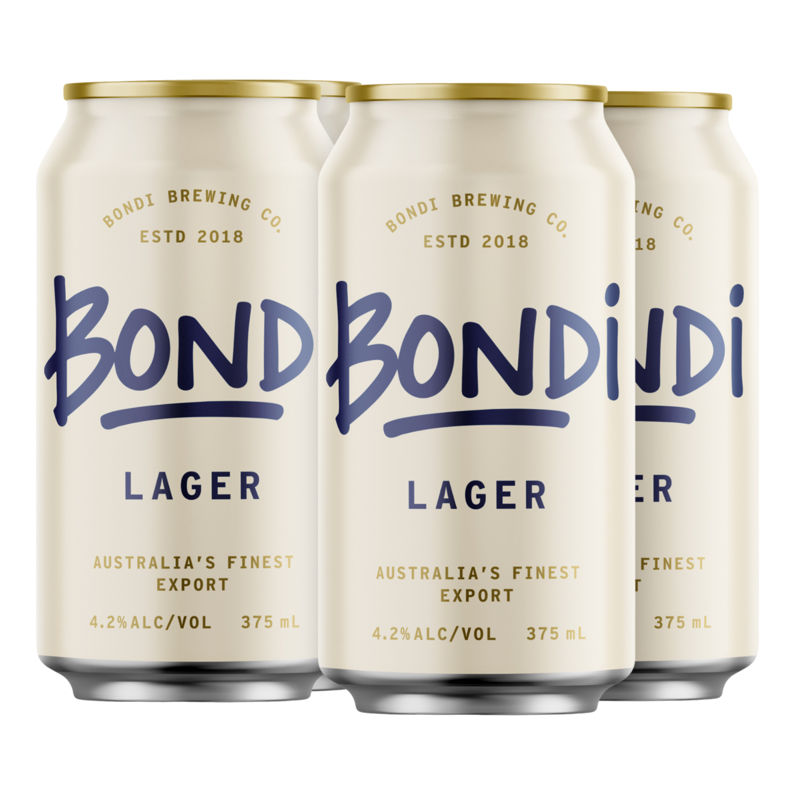 Bondi Brewing Lager 4.2% 375ml Can 4 Pack - Camperdown Cellars