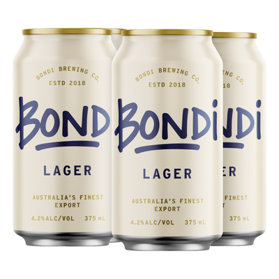 Bondi Brewing Lager 4.2% 375ml Can 4 Pack - Camperdown Cellars
