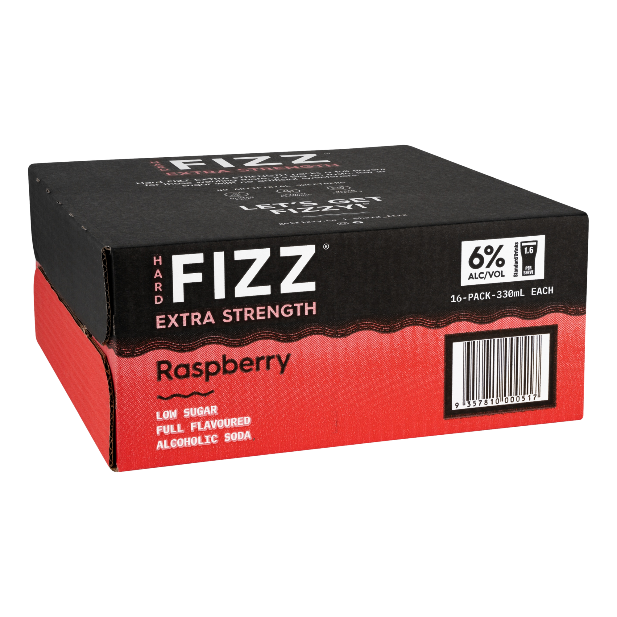 Casa Hard Raspberry Hard Fizz EXTRA Raspberry Alcoholic Soda 6% 330ml Can Case of 16 ...