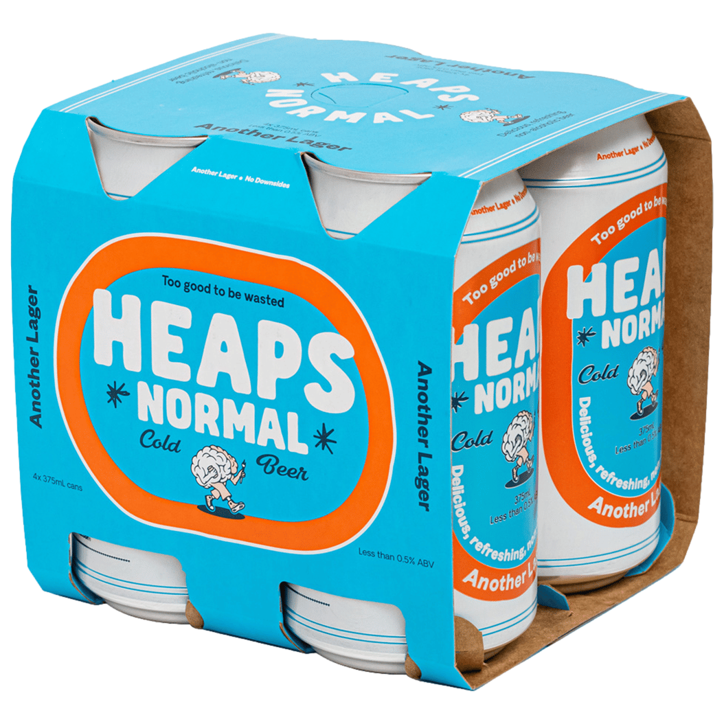 Heaps Normal Another Lager Non-Alc 375ml Can 4 Pack