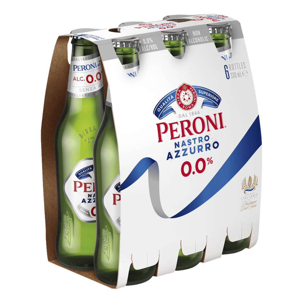 Peroni Nastro Azzurro Lager 0.0% 330ml Bottle 6 Pack