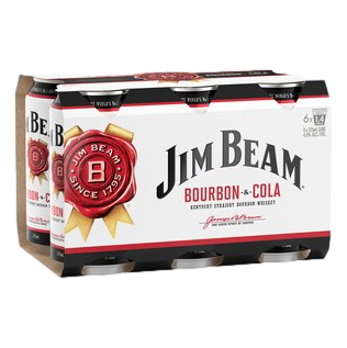 Jim Beam White & Cola 375ml Can 6 Pack
